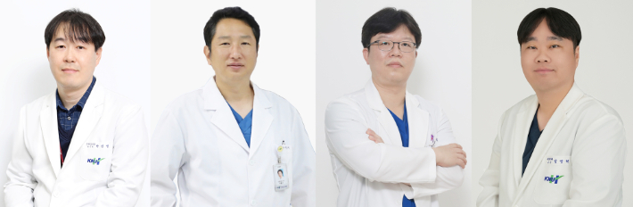 왼쪽부터 강원대병원 박진성, 이봉기, 류동열, 임인혁 교수. 강원대병원 제공