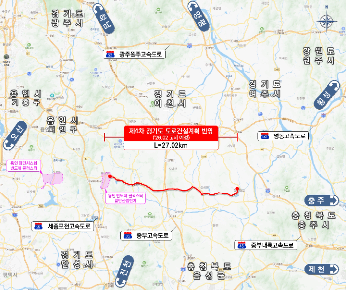 경기도와 한국전력공사가 22일 맺은 '도로-전력망 공동건설 협력체계 구축 협약'에 반영된 지방도 318호선 노선도. 경기도 제공