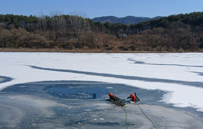 사고 현장. 옥천소방서 제공