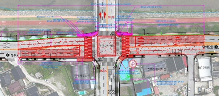 시기동 초산교 사거리. 정읍시 제공