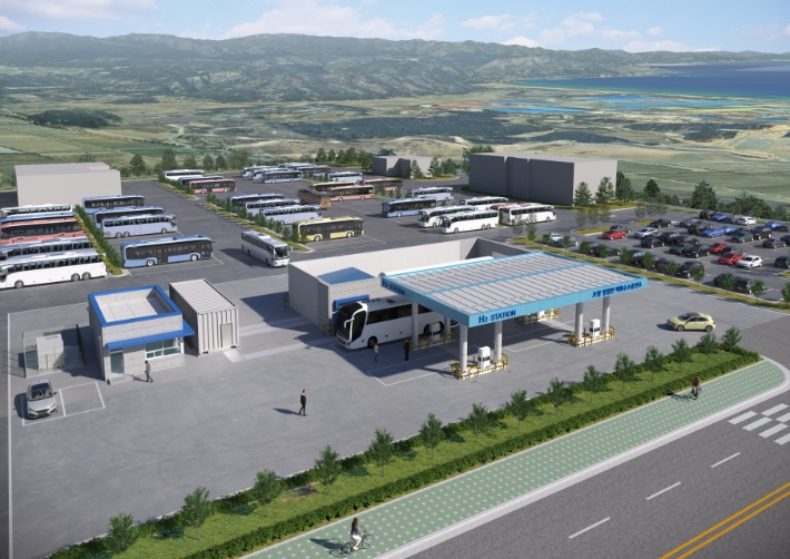 영일만4산단 내 준공 예정인 액화수소충전소 조감도. 포항시 제공