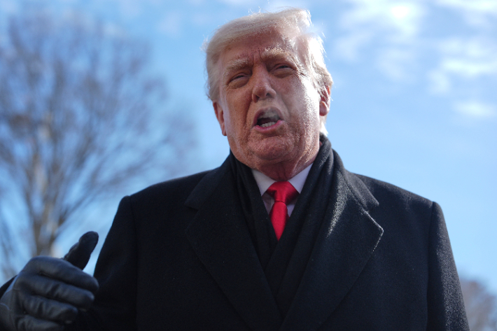 취재진과 대화하는 도널드 트럼프 미국 대통령. 연합뉴스