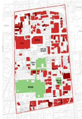 성안동 도시재생사업 구간. 청주시 제공