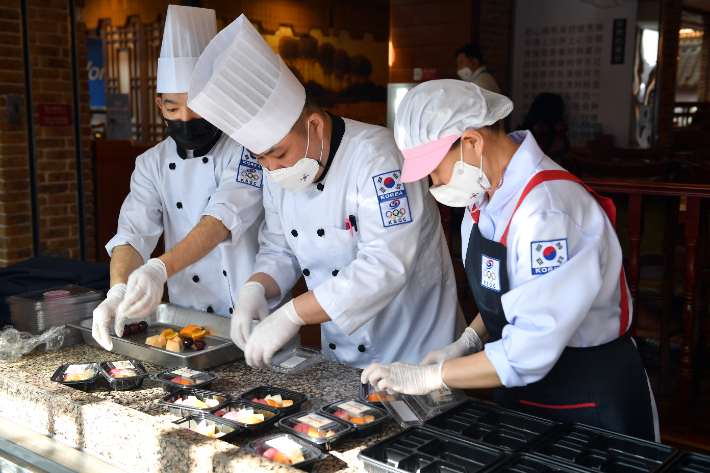 2022년 베이징 동계 올림픽 급식 지원센터 모습. 대한체육회 제공
