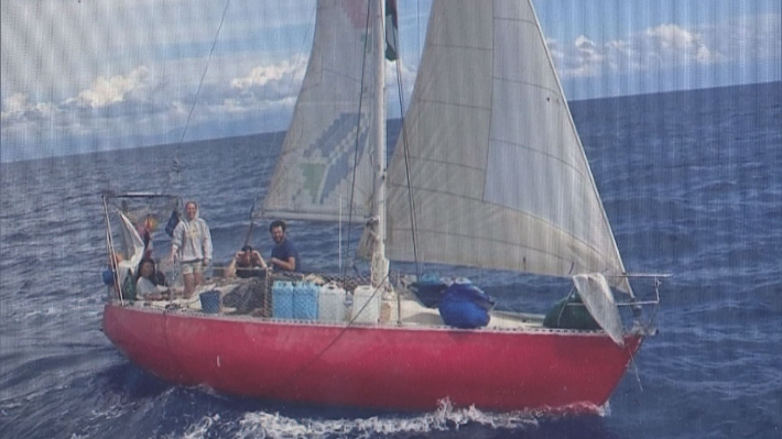 고립된 가자지구 주민들에게 의약품과 구호물자를 전달하기 위한 '천 개의 매들린 선단'의 항해 사진. 자료사진