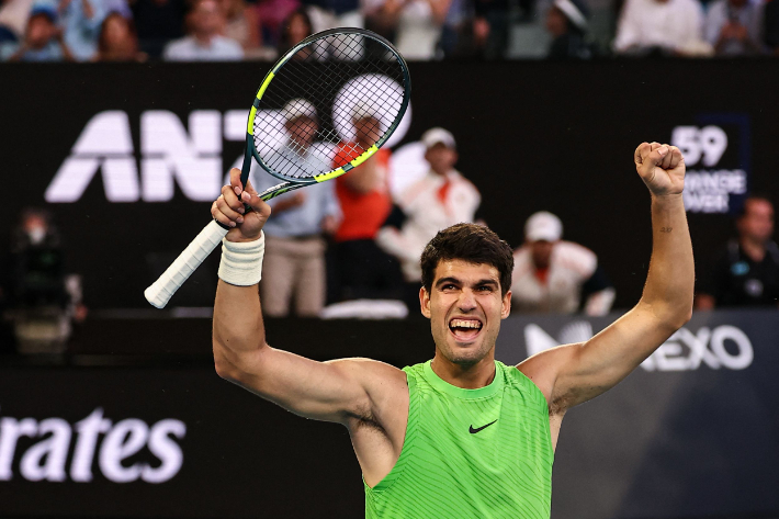 호주오픈 결승 선착한 알카라스. 연합뉴스