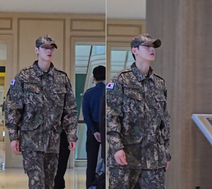 휴가 나온 차은우. SNS 화면 캡처