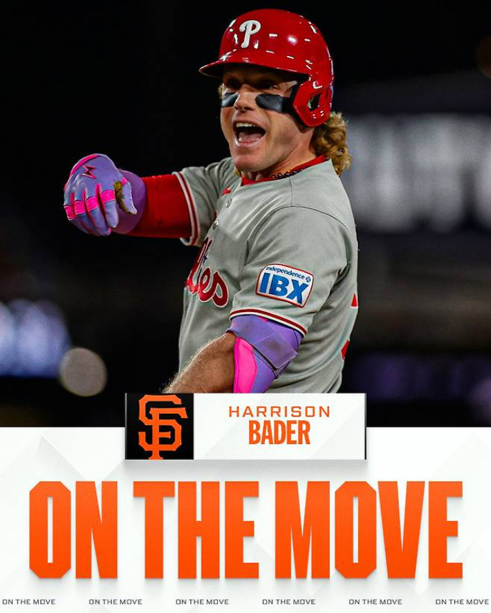 지난달 샌프란시스코로 이적한 외야수 베이더. MLB 공식 홈페이지 