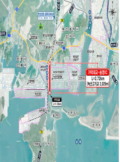 가덕대교~송정나들목 고가도로 건설사업이 본격화했다. 부산시 제공