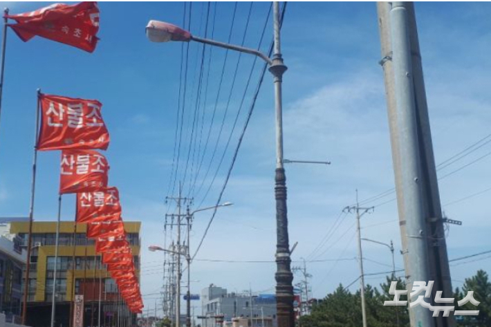 산불조심 깃발. 전영래 기자