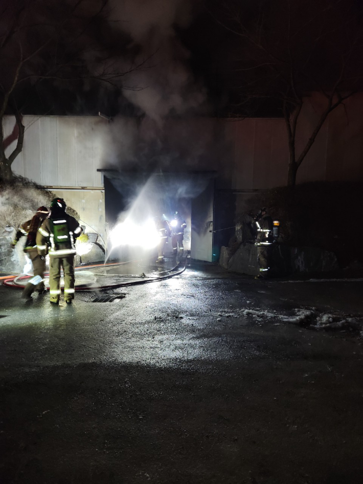 용인대학교 화재 현장. 경기도소방재난본부 제공