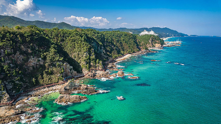 정동심곡 바다부채길 전경. 강릉시 제공