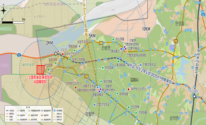 전북 김제시 스마트농업육성지구 위치도. 전북도 제공