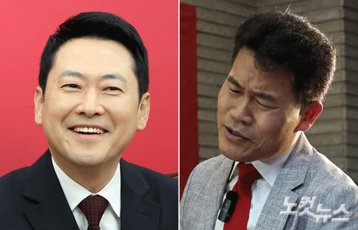 장동혁 국민의힘 대표(왼쪽)와 전한길씨. 윤창원 기자