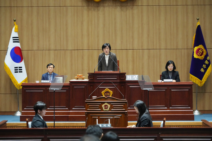 광주광역시의회 본회의장 전경. 광주시의회 제공