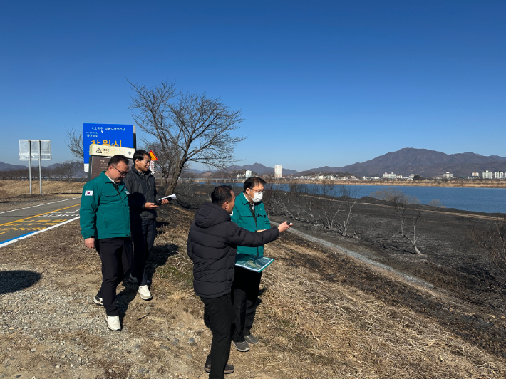 화재 현장 점검에 나선 장금용 창원특례시장 권한대행. 창원시 제공 