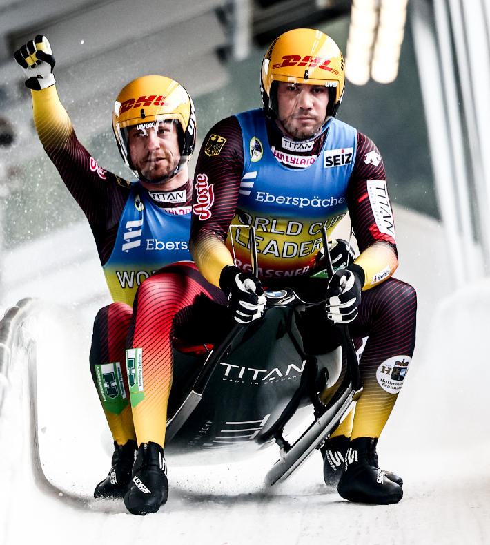 루지 2인승 4연패를 노리는 토비아스 벤틀과 토비아스 아를트. 연합뉴스