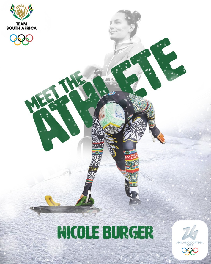스켈레톤에 출전하는 니콜 버거. 팀 남아프리카공화국 인스타그램