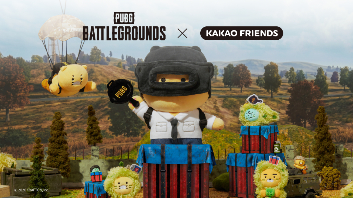 카카오프렌즈 X PUBG 협업 굿즈. 카카오, 크래프톤 제공. 