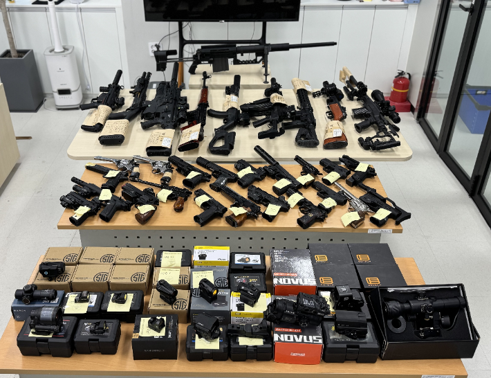 모의 총포, 조준경. 충남경찰청 제공