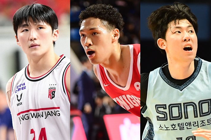 왼쪽부터 정관장 문유현, SK 다니엘, 소노 강지훈. KBL 제공