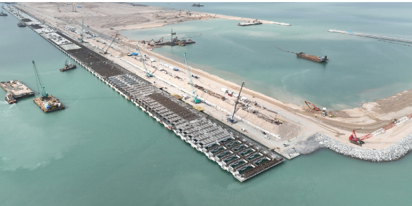 이라크 알포신항만 건설 현장. 대우건설 제공