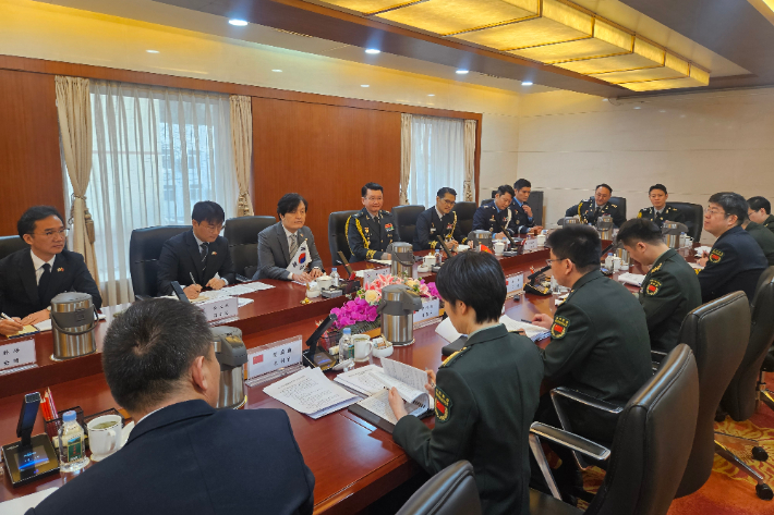 5일 중국 국방부 청사에서 제21차 한중 국방정책실무회의가 진행되고 있다. 연합뉴스