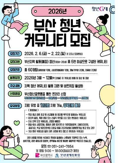 부산시가 청년 커뮤니티 활동 지원 사업 참여팀을 모집한다. 부산시 제공