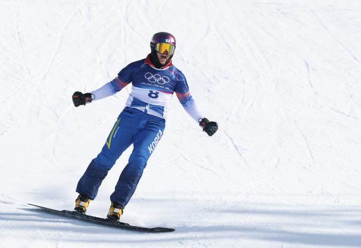 환호하는 김상겸. 연합뉴스