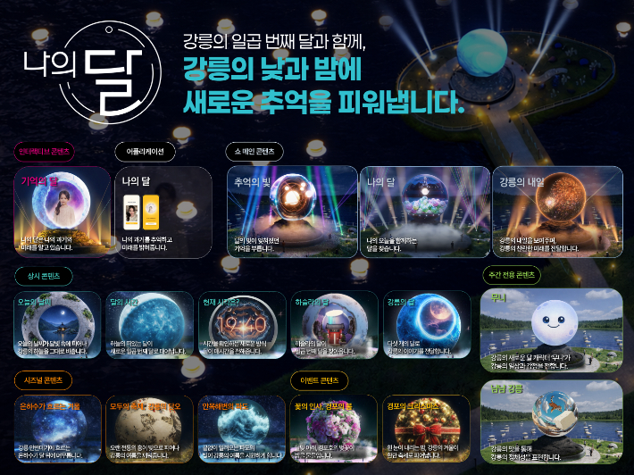 강릉시, 국내 최대규모 10m LED 달조형물로 야간관광 본격 시동. 강릉시 제공