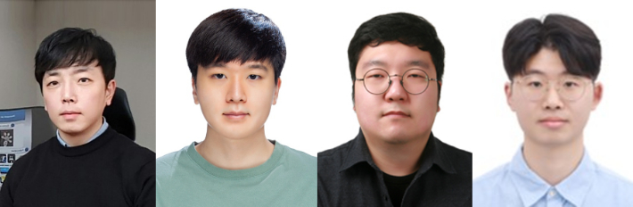 사진 왼쪽부터 정훈의 교수, 이상우 연구원, 송현석 연구원, 김진서 연구원. UNIST 제공