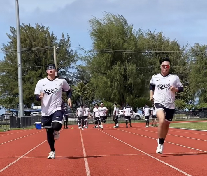 사이판에서 WBC 1차 캠프를 소화 중인 야구 대표팀 선수들. 한국야구위원회(KBO) SNS 캡처