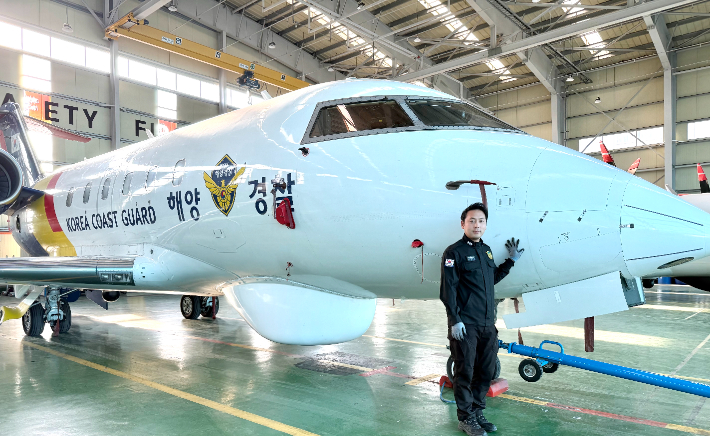 중부지방해양경찰청 항공단 김포고정익항공대 소속 윤상근 경장 모습. 해경 제공