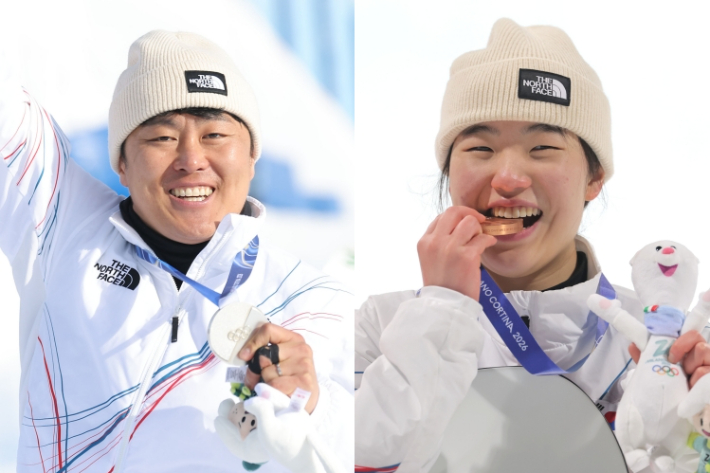 왼쪽부터 김상겸, 유승은. 연합뉴스