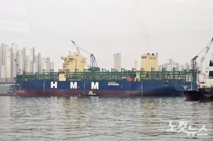 부산에서 건조한 HMM의 친환경 선박. 송호재 기자
