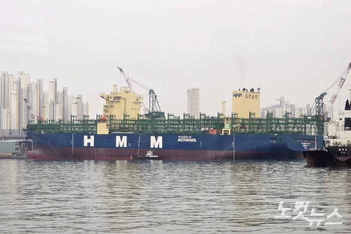 부산에서 건조한 HMM친환경 선박. 송호재 기자