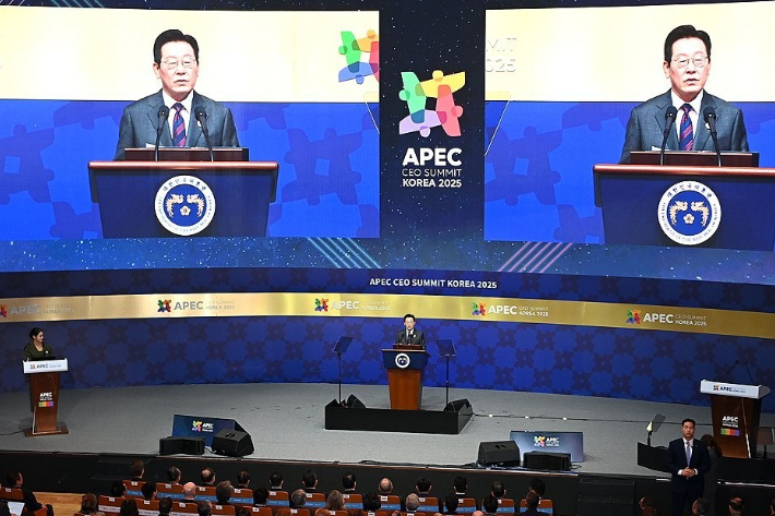 지난해 열린 APEC 정상회의 당시 진행을 맡은 안현모(좌측). 연합뉴스
