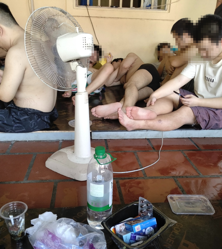 선호씨와 함께 캄보디아 이민청에 구금돼 있던 또 다른 한국인이 제공한 이민청 유치장 내부 모습. 선호씨 제공