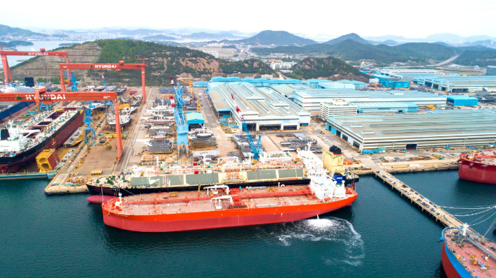 전남 영암 삼호읍 HD현대삼호 조선소 전경. 전라남도 제공