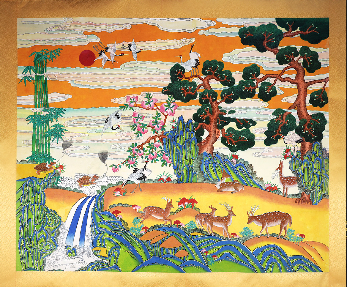 이군자씨가 그린 장생도. 목원대 제공