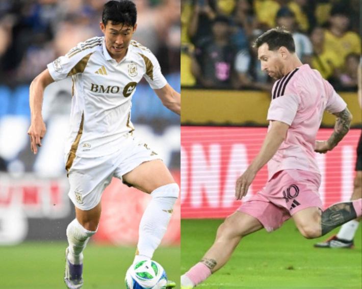 손흥민(사진 왼쪽)과 리오넬 메시. 연합뉴스