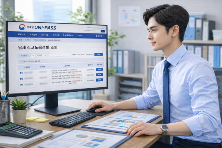 납세신고도움정보 사용 이미지. 관세청 제공