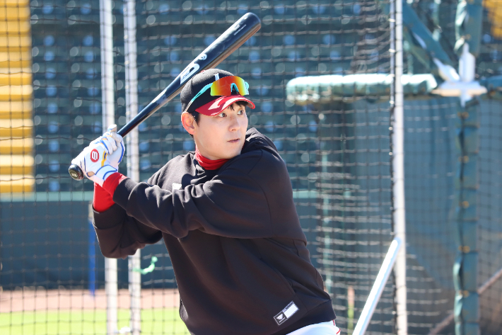 SSG 1차 캠프 MVP에 오른 김성욱. 연합뉴스  