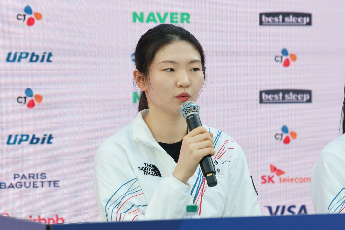 인터뷰하는 심석희. 연합뉴스