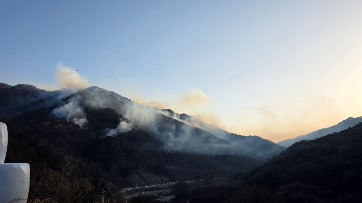 함양군 산불. 경남도청 제공 