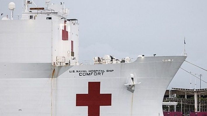 미 해군의 병원선 컴포트호. 연합뉴스