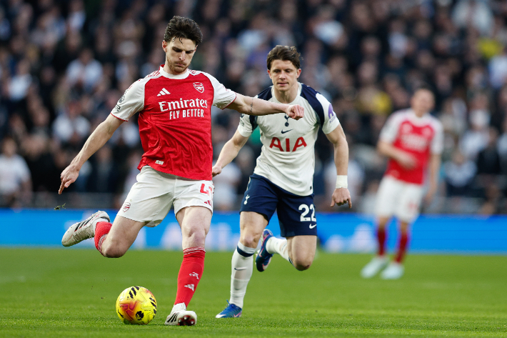 슈팅하는 데클런 라이스. 연합뉴스