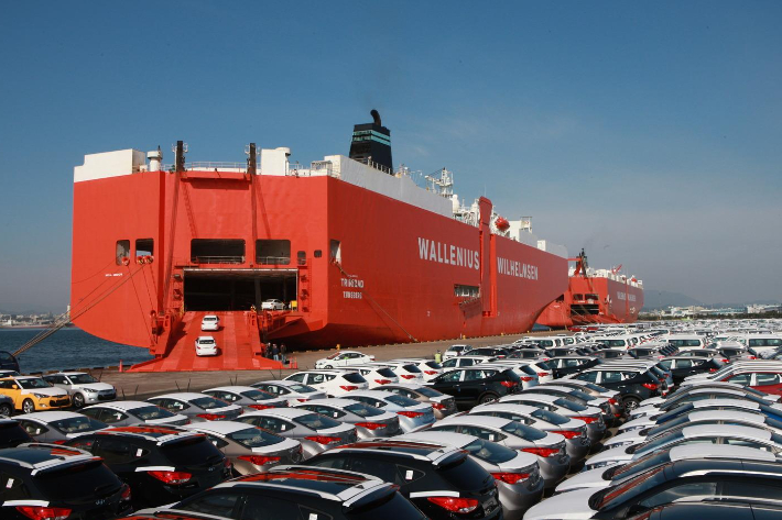 현대자동차 수출 부두. 울산시 제공