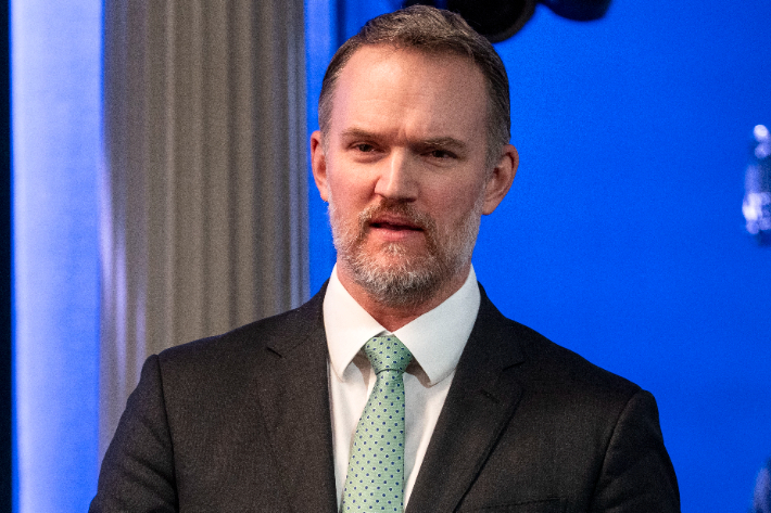 지난 20일 백악관 기자회견에서 발언하는 제이미슨 그리어 USTR 대표. 연합뉴스