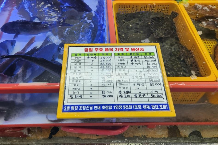 수입 수산물 원산지 표시. 기사 내용과 직접적인 연관은 없음. 부산시 제공